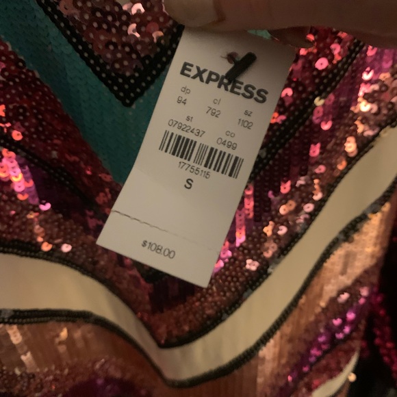 Express sequin chevron mini dress PS - Picture 7 of 8